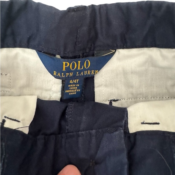 Ralph Lauren Polo Boys Shorts Navy Button Waist Size 4/4t - Picture 4 of 5